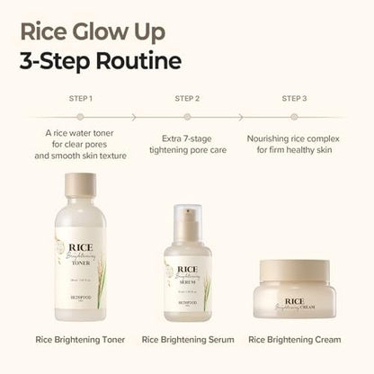 SKINFOOD Rice Brightening Toner - Vegan Korean Skincare with Fermented Rice Water for Glass Skin, Pore Minimizing & Hydrating, 5.41 fl oz Avelisse