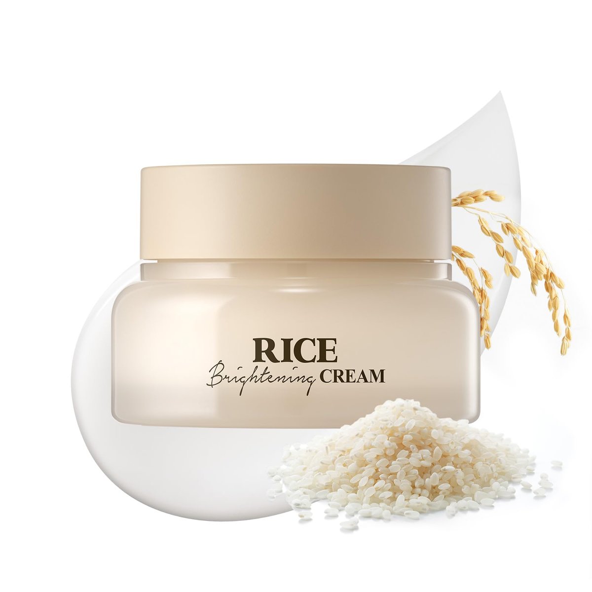 SKINFOOD Rice Brightening Cream - Korean Face Moisturizer with Fermented Rice Water for Natural Glow Glass Skin, Vegan, 60ml/2fl.oz. Avelisse