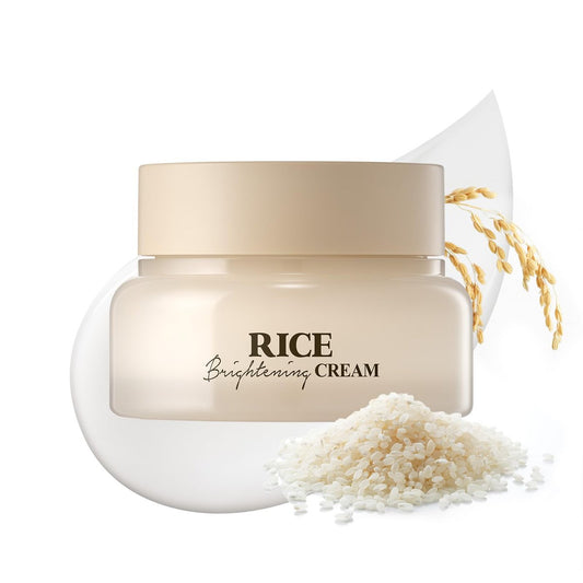 SKINFOOD Rice Brightening Cream - Korean Face Moisturizer with Fermented Rice Water for Natural Glow Glass Skin, Vegan, 60ml/2fl.oz. Avelisse