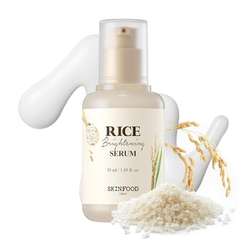 SKINFOOD Rice Serum - 48 Hours Fermented Rice Water Korean Face Serum for Glass Skin, Pore Minimizer, Brightening, 55ml/1.86fl.oz Avelisse