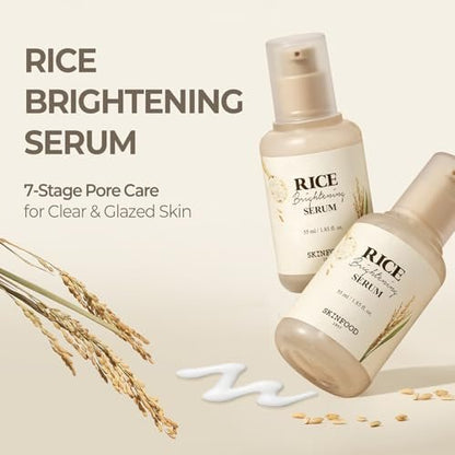 SKINFOOD Rice Serum - 48 Hours Fermented Rice Water Korean Face Serum for Glass Skin, Pore Minimizer, Brightening, 55ml/1.86fl.oz Avelisse
