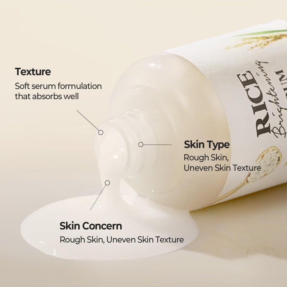 SKINFOOD Rice Serum - 48 Hours Fermented Rice Water Korean Face Serum for Glass Skin, Pore Minimizer, Brightening, 55ml/1.86fl.oz Avelisse