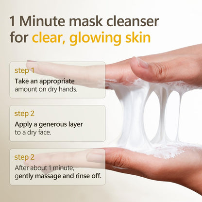 Rice Mask Cleanser 6.76 fl oz - Glow-Boosting & Hydrating Face Wash with Jeju Rice & Natto Gum, Gentle Exfoliating Daily Foam Cleanser, Deep Pore Cleansing, Non-Irritating - Korean Skin Care