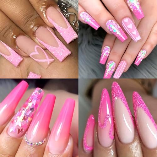 12-Color Pink Nail Glitter Powder Set - Holographic Sequins & Sparkle Flakes for Acrylic Nails Manicure Decorations - görsel 16
