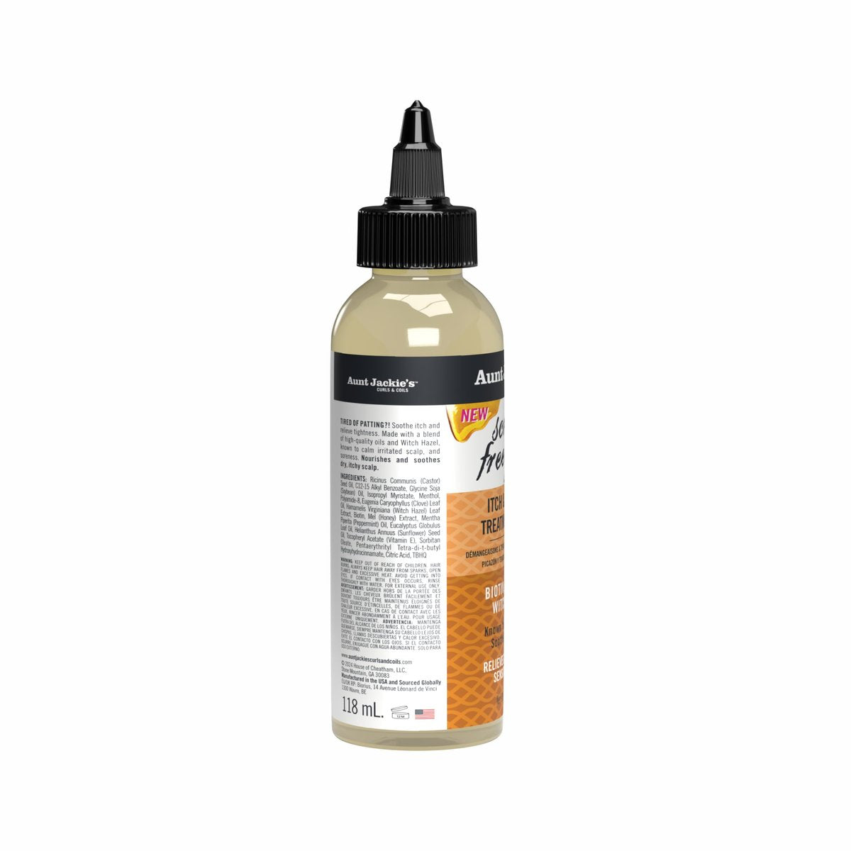 Aunt Jackie's Braid + Twist Collection Scratch Free Zone Itch & Tension Treatment Serum – Relieve Dry, Itchy Scalp with Witch Hazel, Biotin, and Honey – 4 fl oz - görsel 17