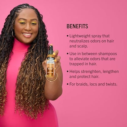 Aunt Jackie’s Braid + Twist Collection Scent-Sational Hair Perfume & Deodorizer – Neutralize Odors and Refresh Hair with Witch Hazel, Biotin, and Honey – 4 fl oz