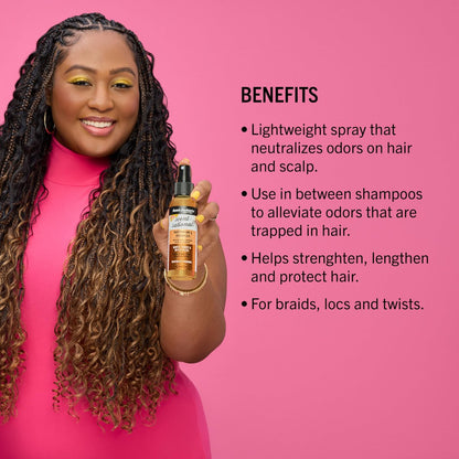Aunt Jackie’s Braid + Twist Collection Scent-Sational Hair Perfume & Deodorizer – Neutralize Odors and Refresh Hair with Witch Hazel, Biotin, and Honey – 4 fl oz