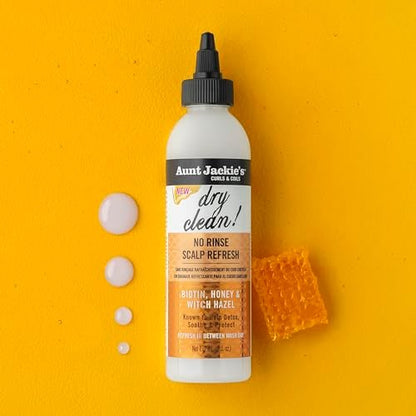 Aunt Jackie’s Braid + Twist Collection Dry Clean! No Rinse Scalp Refresh – Detox & Moisturize with Witch Hazel, Scalposine, Biotin & Honey – 6 fl oz