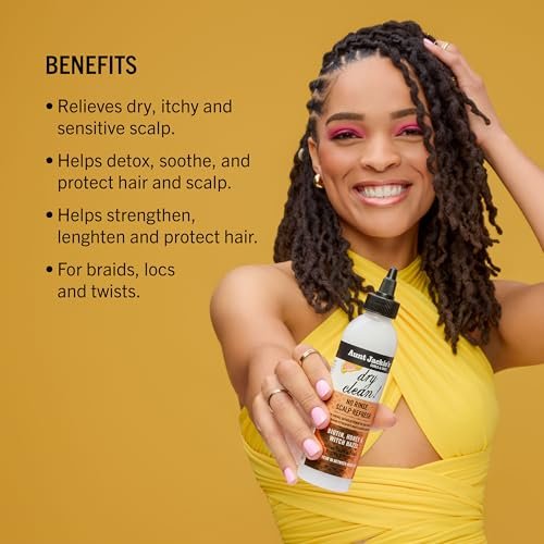 Aunt Jackie’s Braid + Twist Collection Dry Clean! No Rinse Scalp Refresh – Detox & Moisturize with Witch Hazel, Scalposine, Biotin & Honey – 6 fl oz - görsel 6