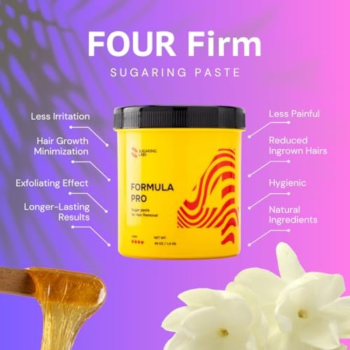Sugaring Paste FORMULA PRO for Hair Removal FIRM - Sugar Wax Kit for Brazilian, Bikini, Underarms - 49 oz / 3 lb Avelisse