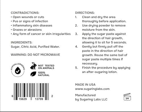 Sugaring Paste FORMULA PRO for Hair Removal FIRM - Sugar Wax Kit for Brazilian, Bikini, Underarms - 49 oz / 3 lb Avelisse