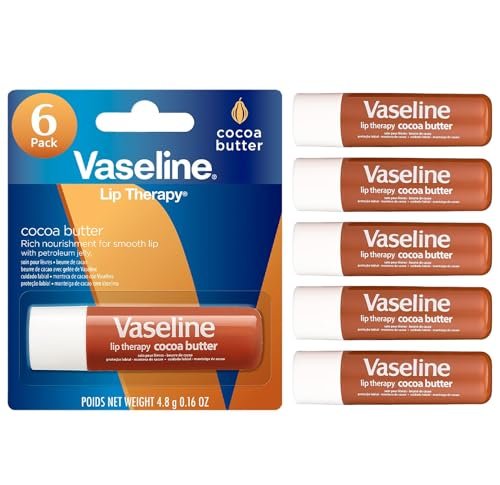 Vaseline Lip Therapy Cocoa Butter Lip Balm, 6 Pack, 0.16 oz Each Avelisse