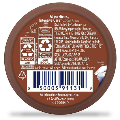 Vaseline Cocoa Glow Body Cream 6-Pack – Pure Cocoa Butter 48H Moisturizing Cream for Dry Skin, Travel-Size, 2.53 Fl Oz Each Avelisse
