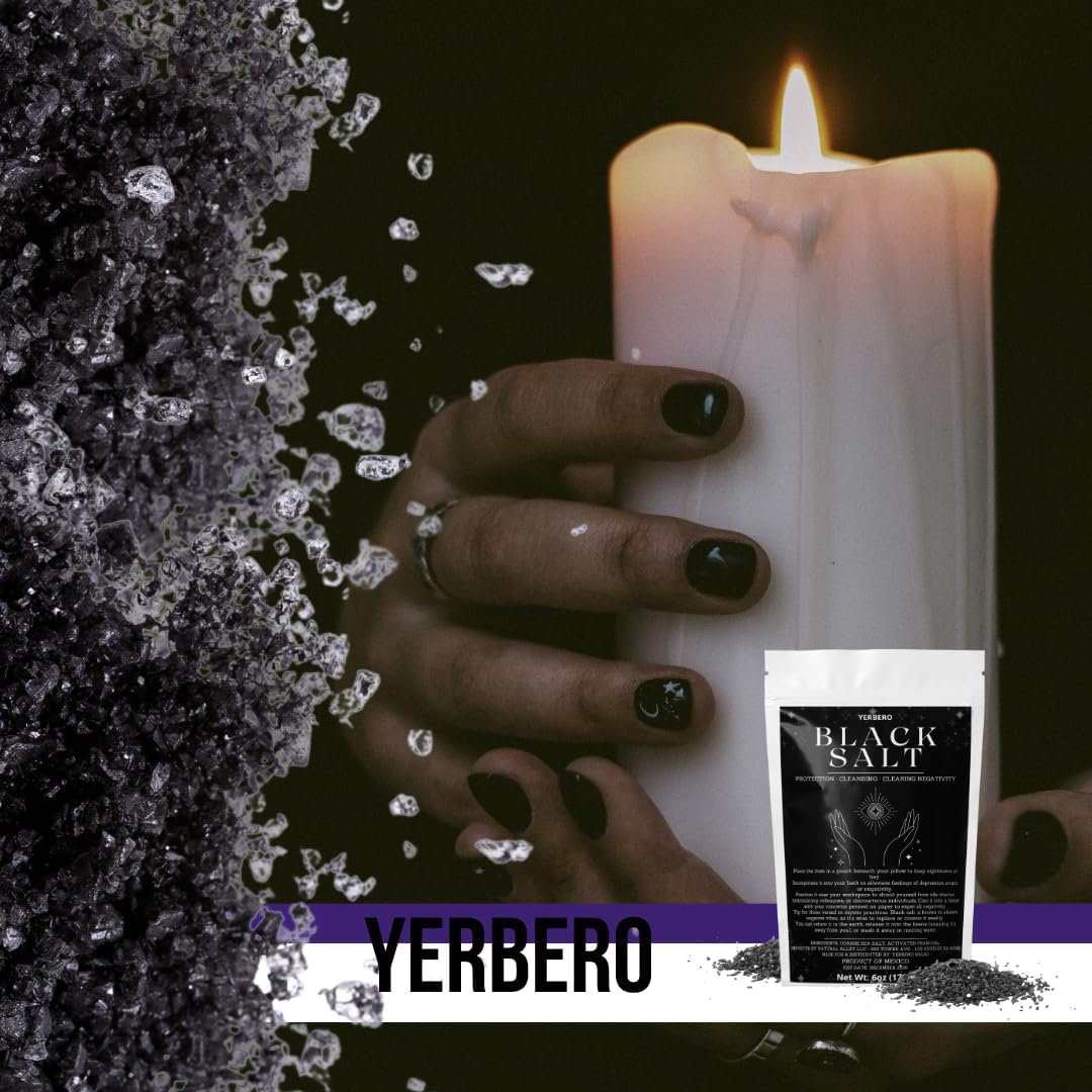 Yerbero Black Salt for Protection 2oz (56g) - Sal Negra - Essential Wiccan & Witchcraft Supplies for Rituals, Spells, and Purification Avelisse