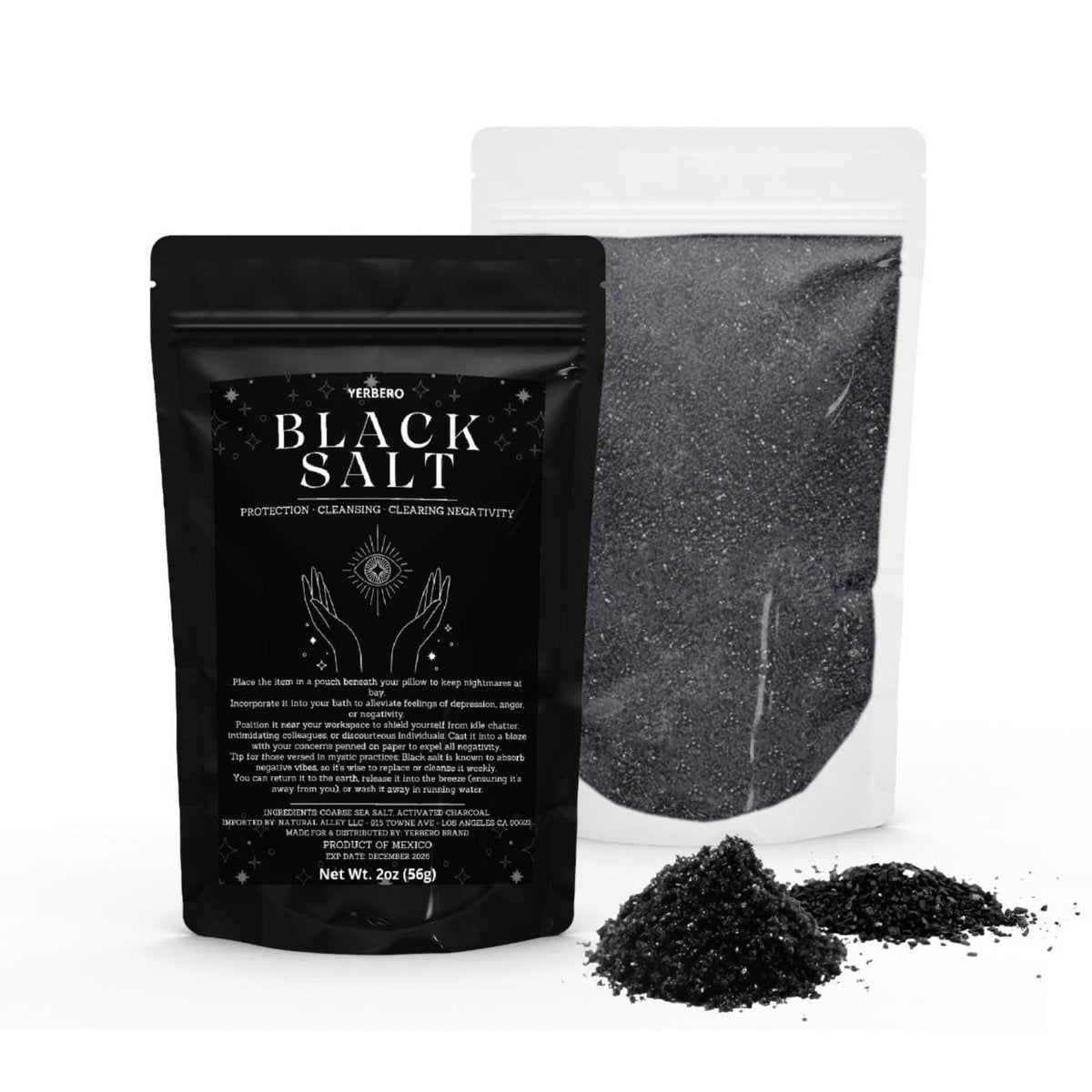 Yerbero Black Salt for Protection 2oz (56g) - Sal Negra - Essential Wiccan & Witchcraft Supplies for Rituals, Spells, and Purification Avelisse