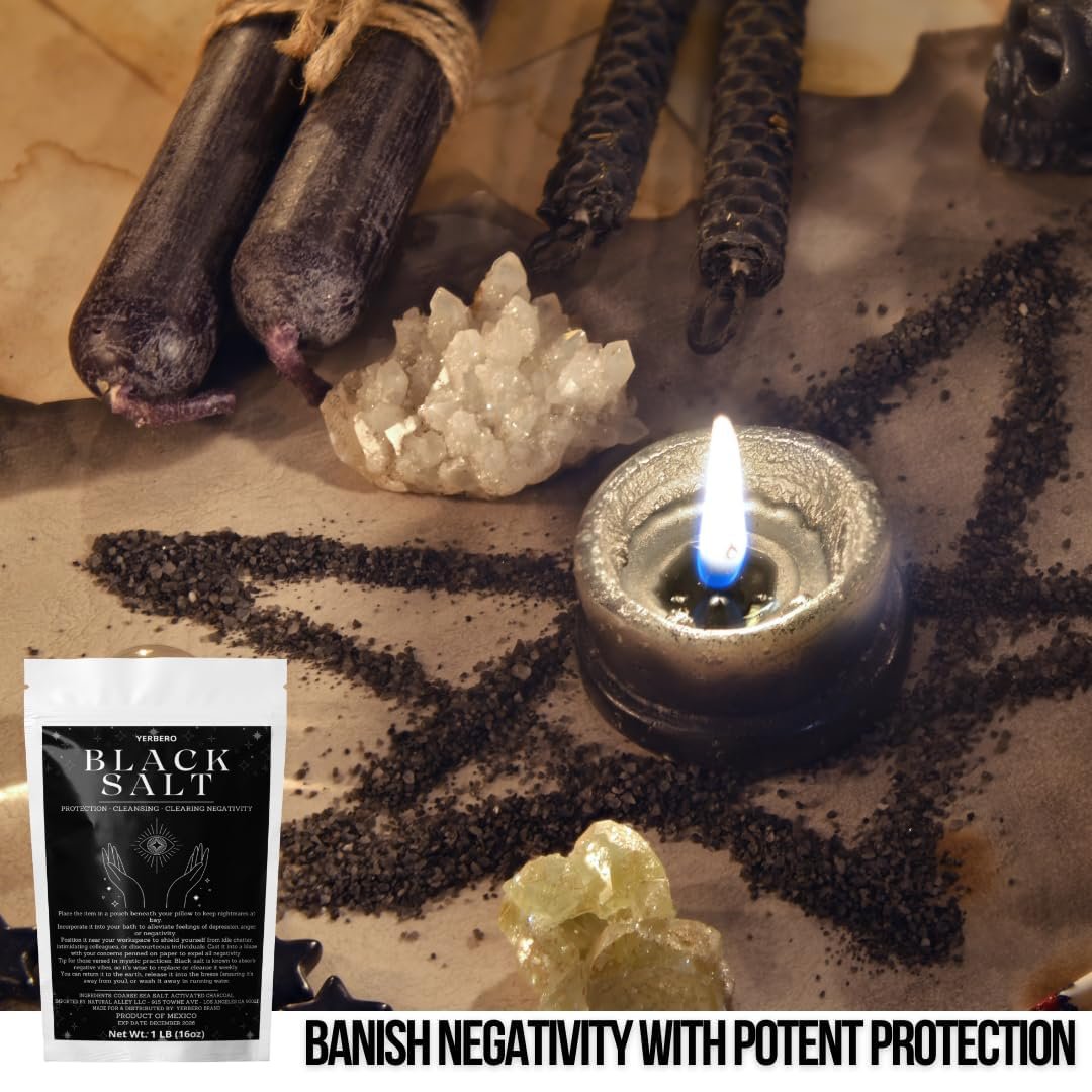 Yerbero Black Salt for Protection 2oz (56g) - Sal Negra - Essential Wiccan & Witchcraft Supplies for Rituals, Spells, and Purification Avelisse