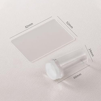 French Tip Nail Stamper Kit – Silicone Jelly Nail Art Stamper with Scraper, Reusable Tear-Resistant Tool for Perfect French Manicure at Home