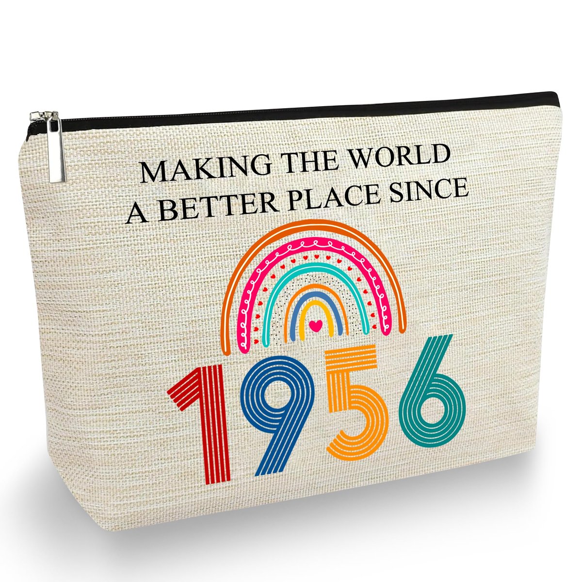 TOBYOVU 70th Birthday Makeup Bag - Gifts for 1956 Birthday, Turning 70 Cosmetic Pouch for Mom Grandma Wife Friend Sister Avelisse