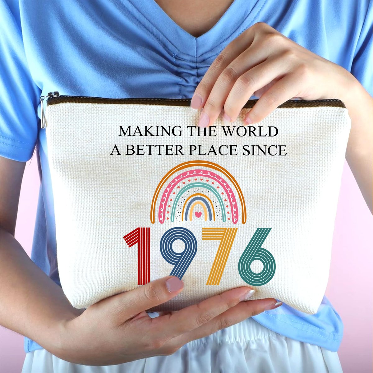 50th Birthday Makeup Bag - TOBYOVU Cosmetic Pouch for Women Turning Fifty - Gift for Her Avelisse