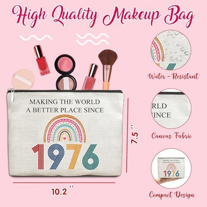 50th Birthday Makeup Bag - TOBYOVU Cosmetic Pouch for Women Turning Fifty - Gift for Her Avelisse