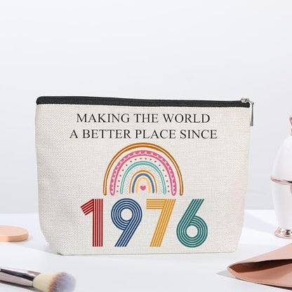 50th Birthday Makeup Bag - TOBYOVU Cosmetic Pouch for Women Turning Fifty - Gift for Her Avelisse