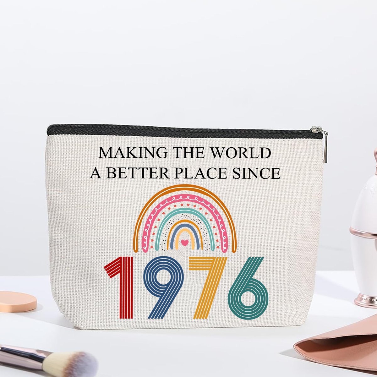 50th Birthday Makeup Bag - TOBYOVU Cosmetic Pouch for Women Turning Fifty - Gift for Her Avelisse