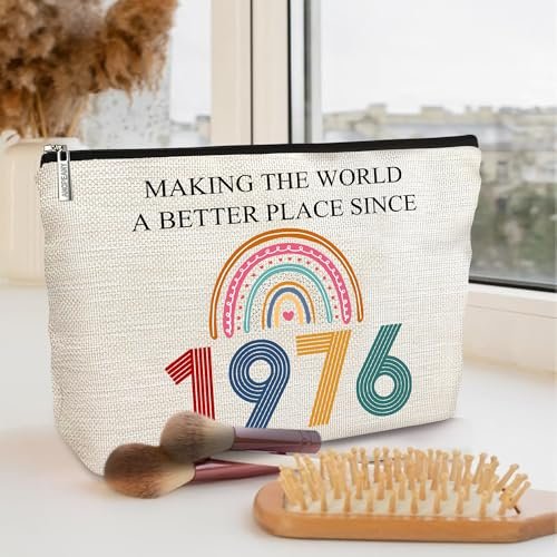 50th Birthday Makeup Bag - TOBYOVU Cosmetic Pouch for Women Turning Fifty - Gift for Her Avelisse