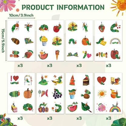 Andi Cppss Hungry Insects Temporary Tattoo - 144PCS Kids Temporary Tattoos for Party Supplies, Insect Theme Tattoo Stickers for Kids, Cute Animal Tattoos for Classroom Reward, Birthday Party, Event Decor Avelisse