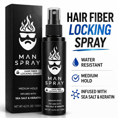 Hair Fiber Locking Spray with Sea Salt & Keratin – Long-Lasting Hold for Hair Fibers | THE MAN KIT Replenishment Avelisse