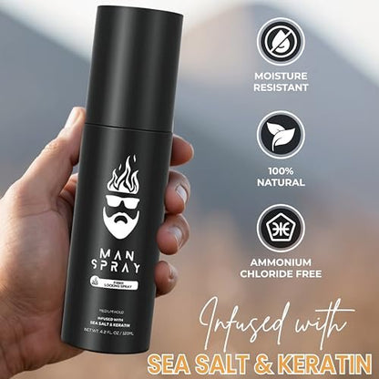 Hair Fiber Locking Spray with Sea Salt & Keratin – Long-Lasting Hold for Hair Fibers | THE MAN KIT Replenishment Avelisse