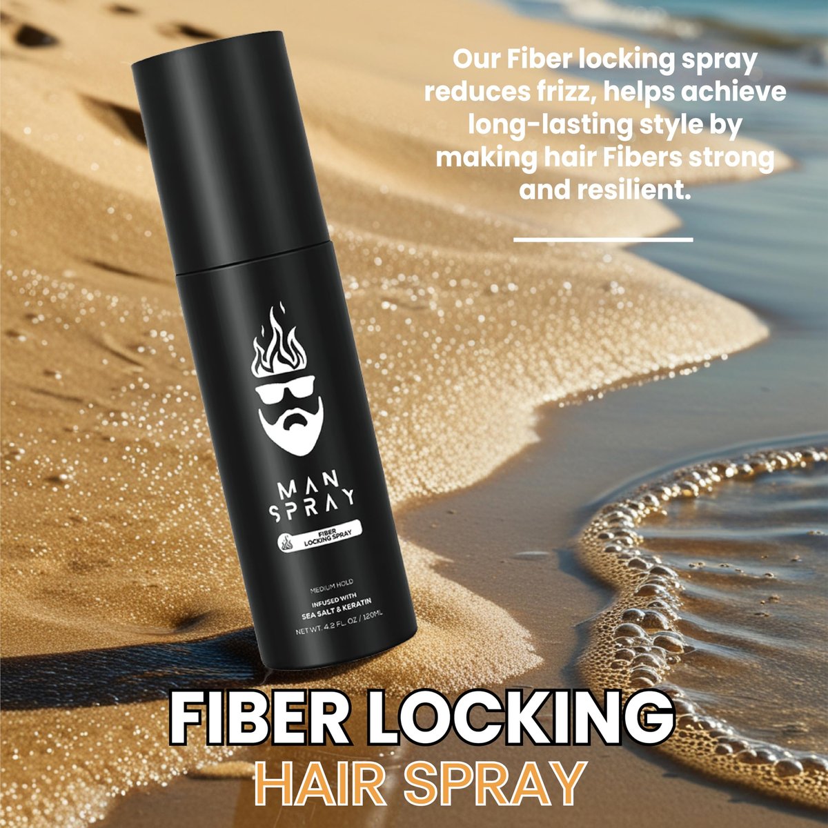 Hair Fiber Locking Spray with Sea Salt & Keratin – Long-Lasting Hold for Hair Fibers | THE MAN KIT Replenishment Avelisse