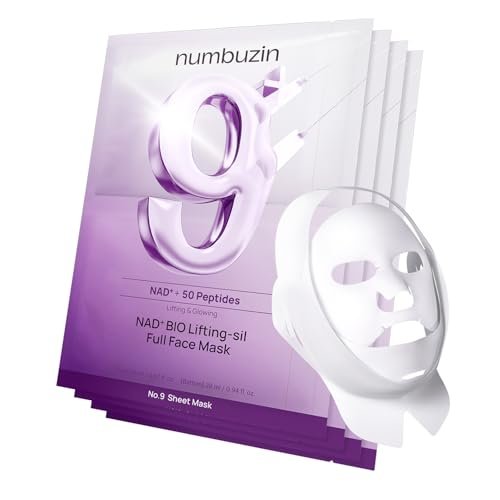 numbuzin No.9+ NAD+ BIO Lifting Full Face Mask – Peptide & Collagen Two-Piece Firming Mask for Smooth, Defined-Looking Skin, 4 Sheets + Lifting Band - görsel 1