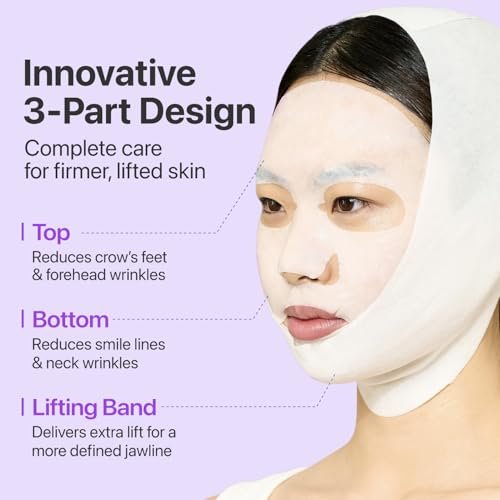 numbuzin No.9+ NAD+ BIO Lifting Full Face Mask – Peptide & Collagen Two-Piece Firming Mask for Smooth, Defined-Looking Skin, 4 Sheets + Lifting Band - görsel 11