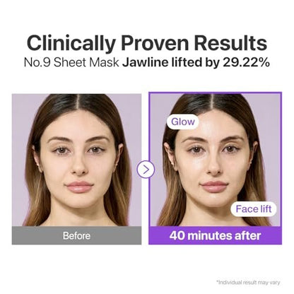 numbuzin No.9+ NAD+ BIO Lifting Full Face Mask – Peptide & Collagen Two-Piece Firming Mask for Smooth, Defined-Looking Skin, 4 Sheets + Lifting Band