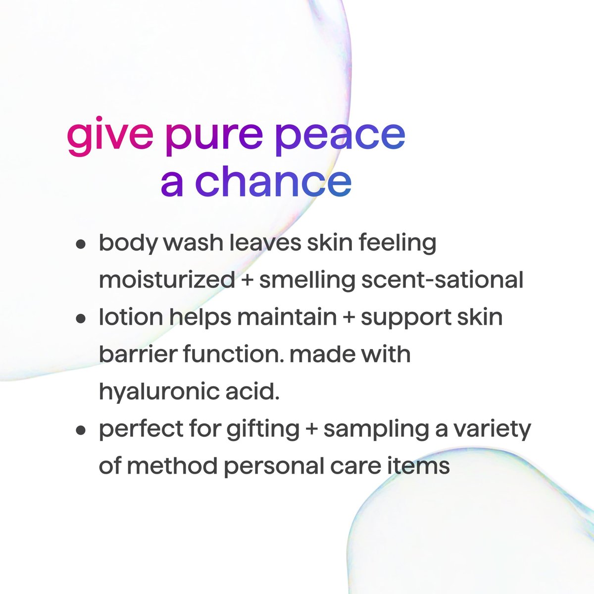 Method Body Wash (18oz) and Lotion (14oz) Gift Set, Pure Peace Avelisse