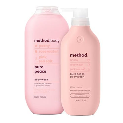 Method Body Wash (18oz) and Lotion (14oz) Gift Set, Pure Peace Avelisse