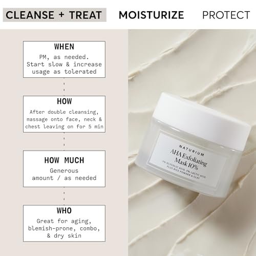 Naturium AHA Exfoliating Mask 10% – Glycolic & Lactic Acids for Radiant, Resurfaced Skin – Vegan & Cruelty-Free – 1.7 oz Avelisse