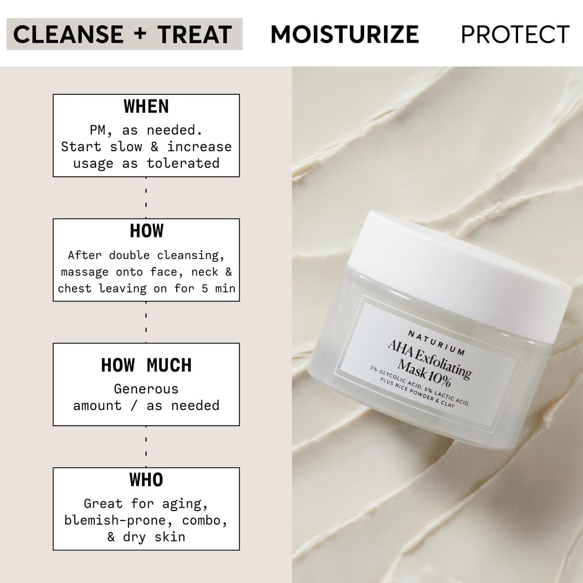 Naturium AHA Exfoliating Mask 10% – Glycolic & Lactic Acids for Radiant, Resurfaced Skin – Vegan & Cruelty-Free – 1.7 oz Avelisse
