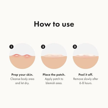 Mighty Patch Hero Body Patch – XXL Hydrocolloid Patch for Bacne, Chestne & Body Breakouts (4 Count)
