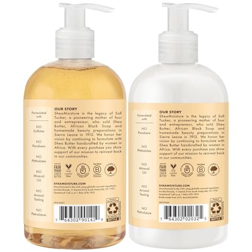 SheaMoisture Baby Essentials Body Wash & Shampoo + Curls & Coils Conditioner & Detangler with Raw Shea, Chamomile & Argan Oil, Pediatrician-Tested, Hypoallergenic, Tear-Free, 13 oz Each - görsel 4