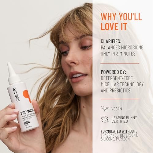 Hairstory Pre-Wash – Prebiotic Micellar Scalp Rinse for Deep Clean, Removes Buildup and Oil, Balances Scalp Microbiome, Detergent Free, All Hair Types, 4 Fl Oz Avelisse