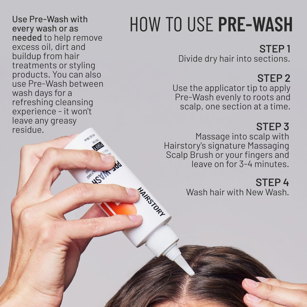 Hairstory Pre-Wash – Prebiotic Micellar Scalp Rinse for Deep Clean, Removes Buildup and Oil, Balances Scalp Microbiome, Detergent Free, All Hair Types, 4 Fl Oz Avelisse