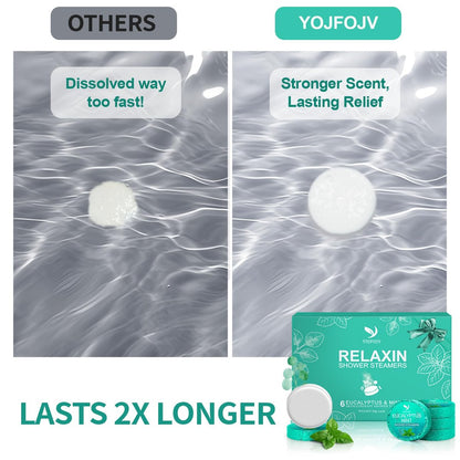 Vapor Shower Steamers Aromatherapy - 6 Pack Eucalyptus & Menthol Shower Tablets for Relaxation & Congestion Relief, Self-Care Spa Gifts for Mom, Husband, Wife, Women, Men