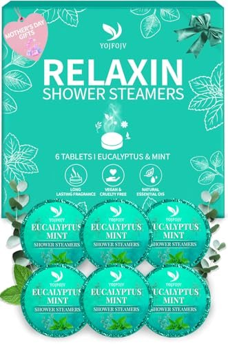 Vapor Shower Steamers Aromatherapy - 6 Pack Eucalyptus & Menthol Shower Tablets for Relaxation & Congestion Relief, Self-Care Spa Gifts for Mom, Husband, Wife, Women, Men