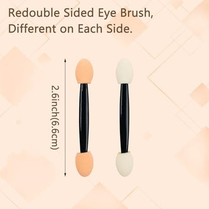 50-Pack Disposable Eyeshadow Applicators - Double-Sided Sponge Tip Shadow Sticks for Home & Travel Avelisse