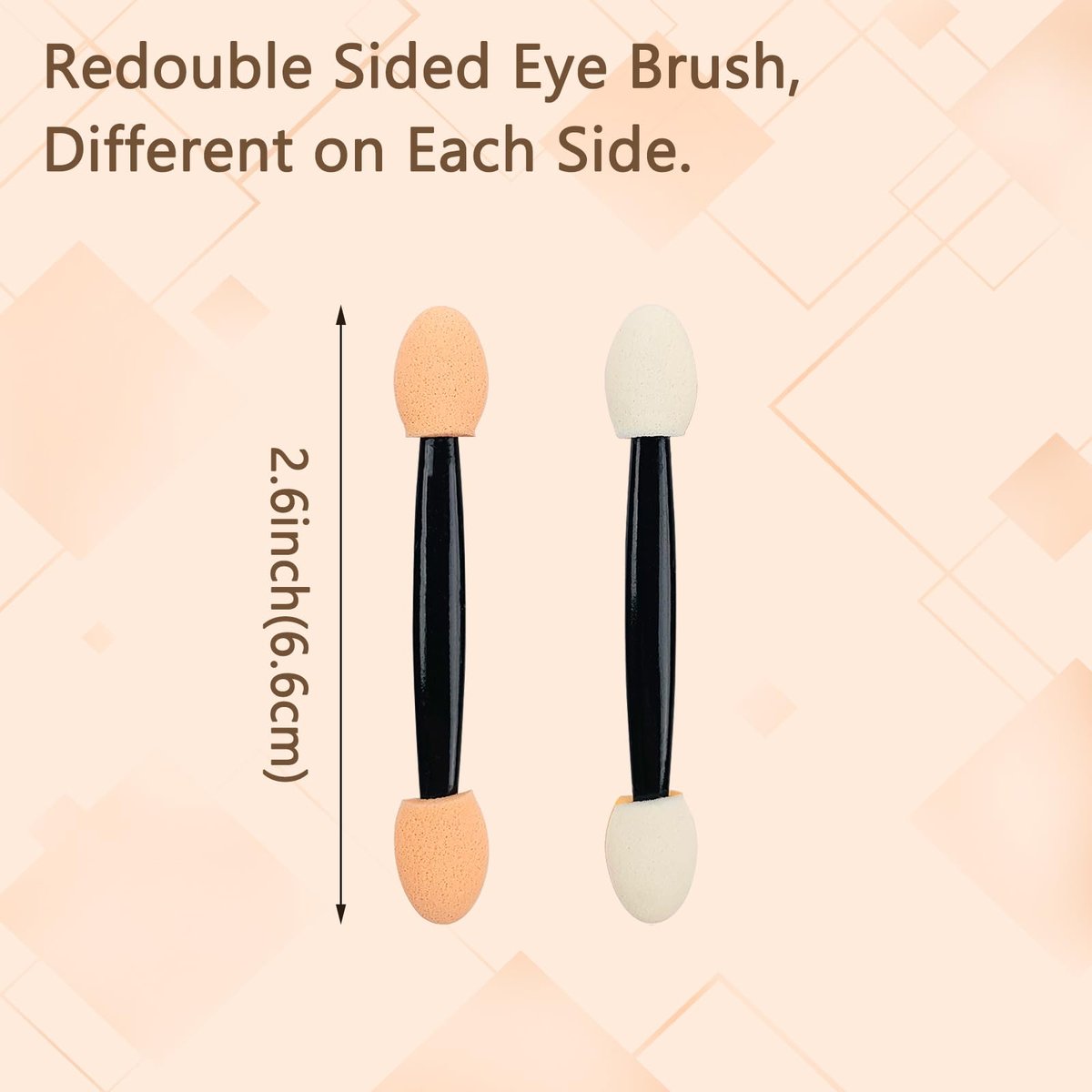 50-Pack Disposable Eyeshadow Applicators - Double-Sided Sponge Tip Shadow Sticks for Home & Travel Avelisse