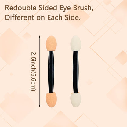 50-Pack Disposable Eyeshadow Applicators - Double-Sided Sponge Tip Shadow Sticks for Home & Travel Avelisse