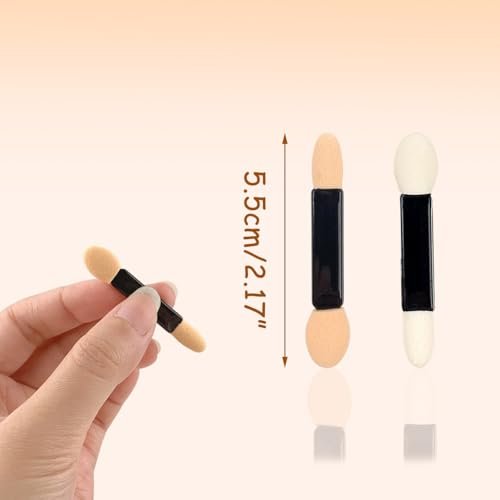 120-Pack Disposable Eyeshadow Applicators with Organizer – Double-Sided Sponge Brushes for Precise Makeup Application - görsel 4