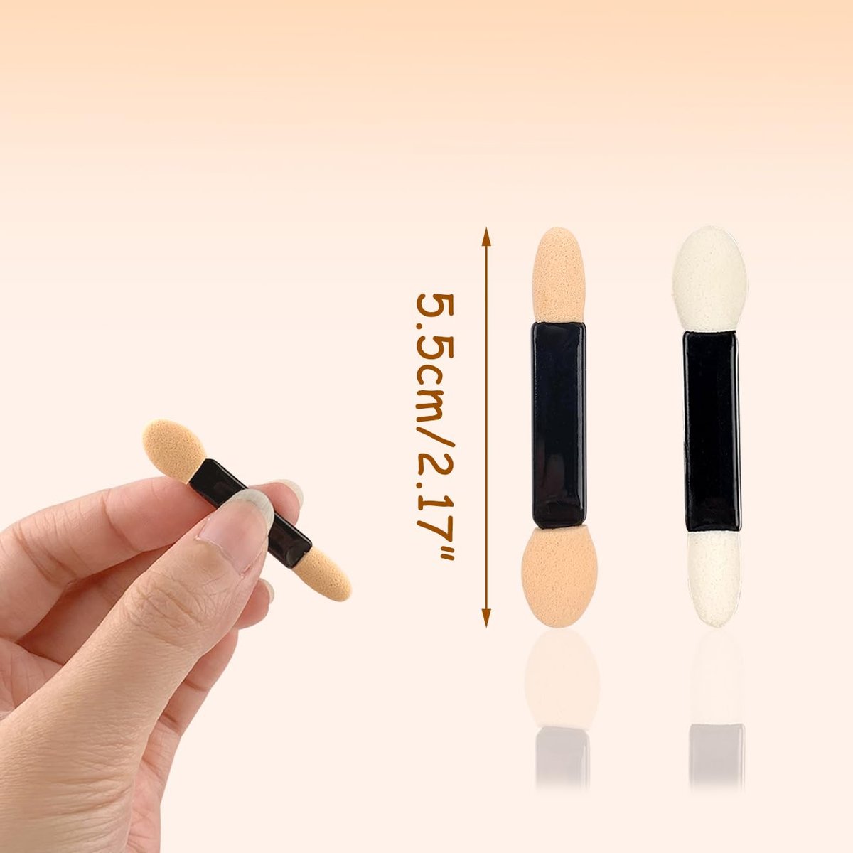 120-Pack Disposable Eyeshadow Applicators with Organizer – Double-Sided Sponge Brushes for Precise Makeup Application - görsel 3