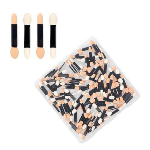 120-Pack Disposable Eyeshadow Applicators with Organizer – Double-Sided Sponge Brushes for Precise Makeup Application - görsel 2